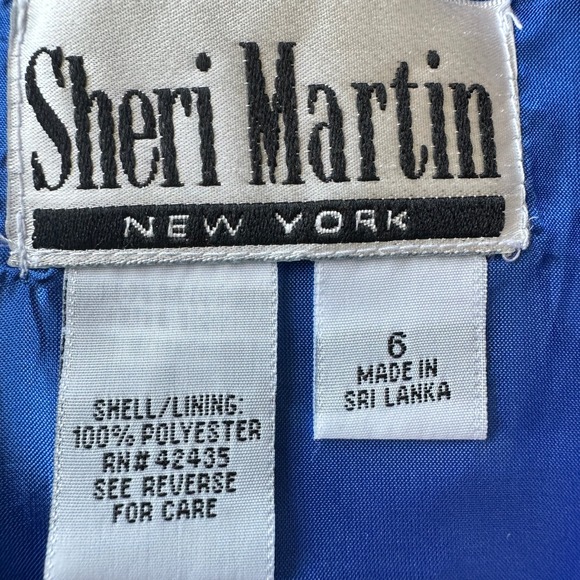 Sheri Martin‎ Dress Blue Floral  Cocktail Whimsical  Size 6 Retro Vintage Y2K - Picture 7 of 13